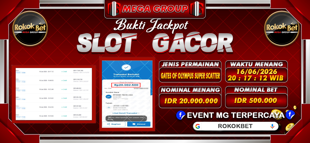 Bukti JP situs Rokokbet hari Kamis, 18 Juni 2026