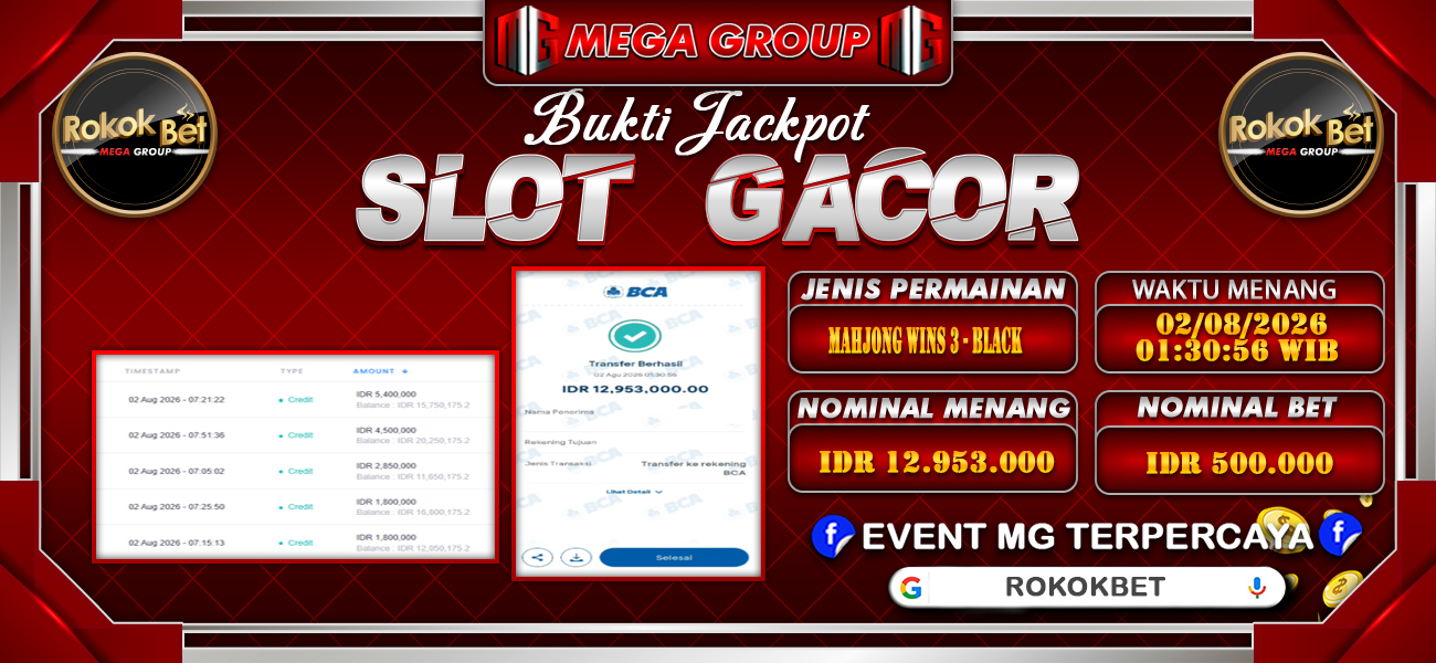 Bukti JP situs Rokokbet hari Minggu, 02 Agustus 2026