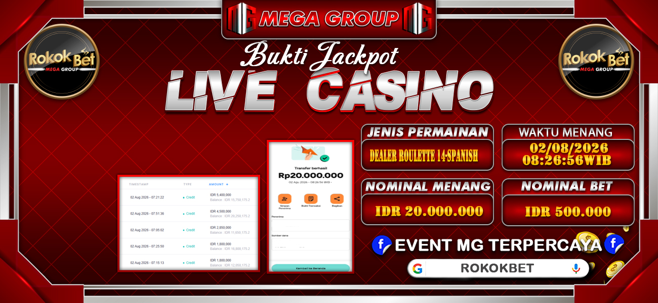 Bukti JP situs Rokokbet hari Minggu, 02 Agustus 2026