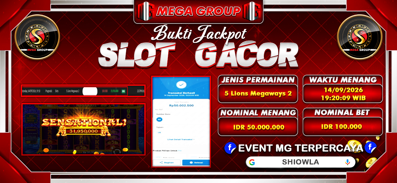 Bukti JP situs Shiowla hari Senin, 14 September 2026